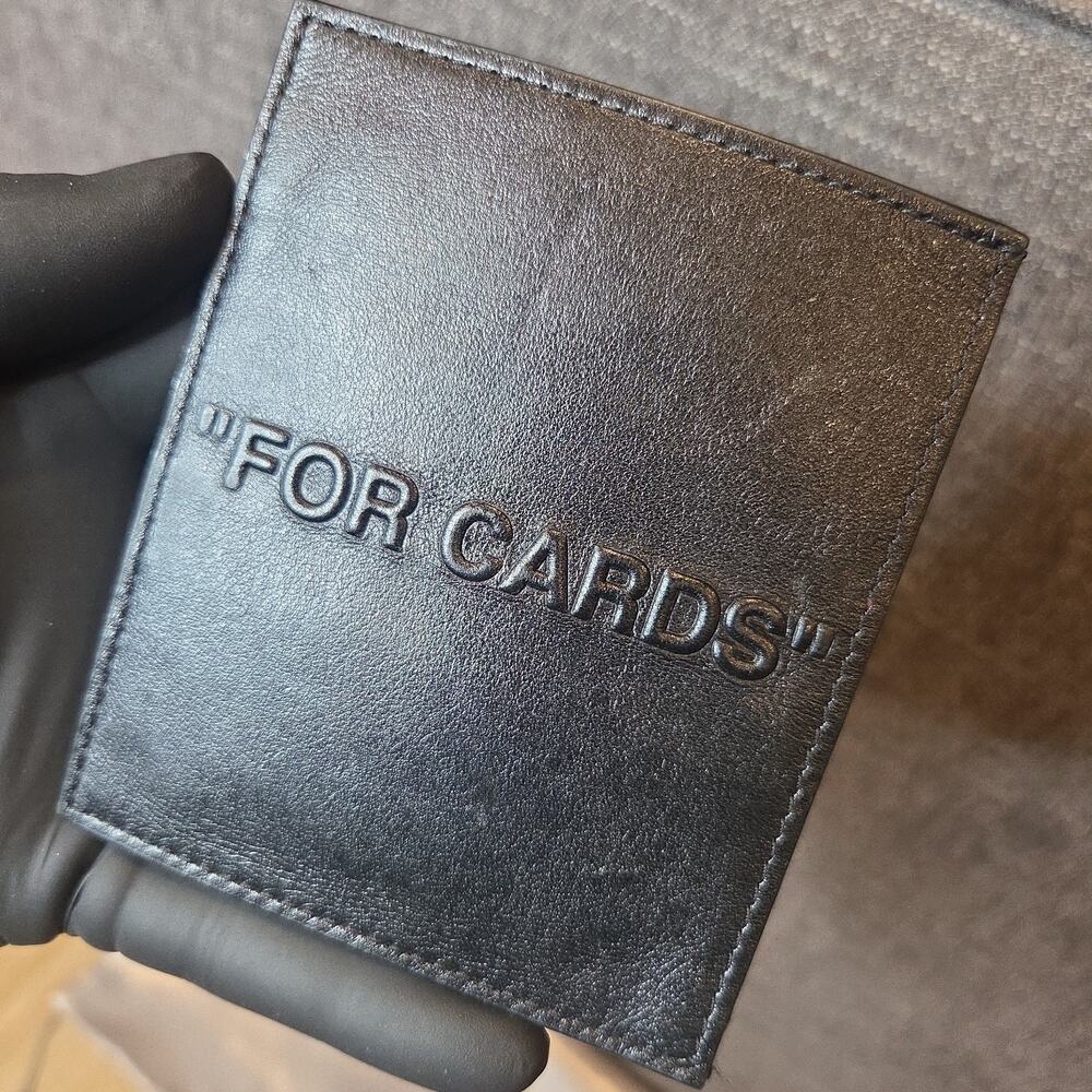 Rare Off-White Virgil Abloh FOR CARDS In Black Leather 5-Slot Quote Organizer